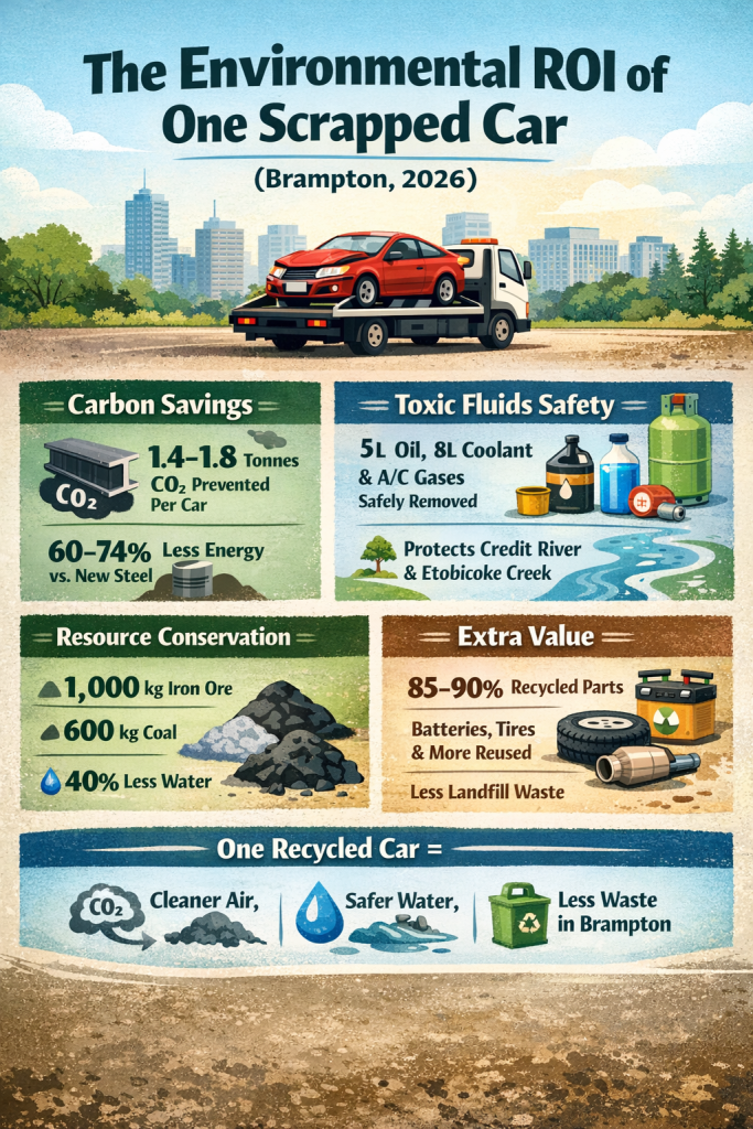 scrap car environmental impact GTA recycling process Ontario